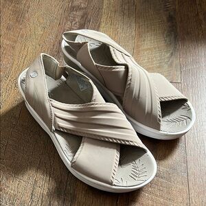 Beige Crisscross Sandals